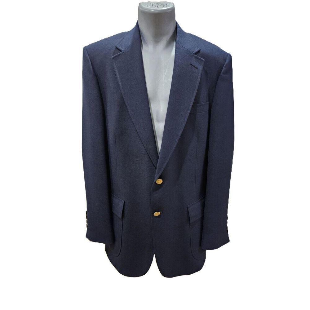 Andhurst Custom Suit Jacket/Sport Coat/Blazer Navy Blue Gold Buttons Made In USA